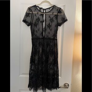 Sheer Lace Black Midi/Maxi Dress